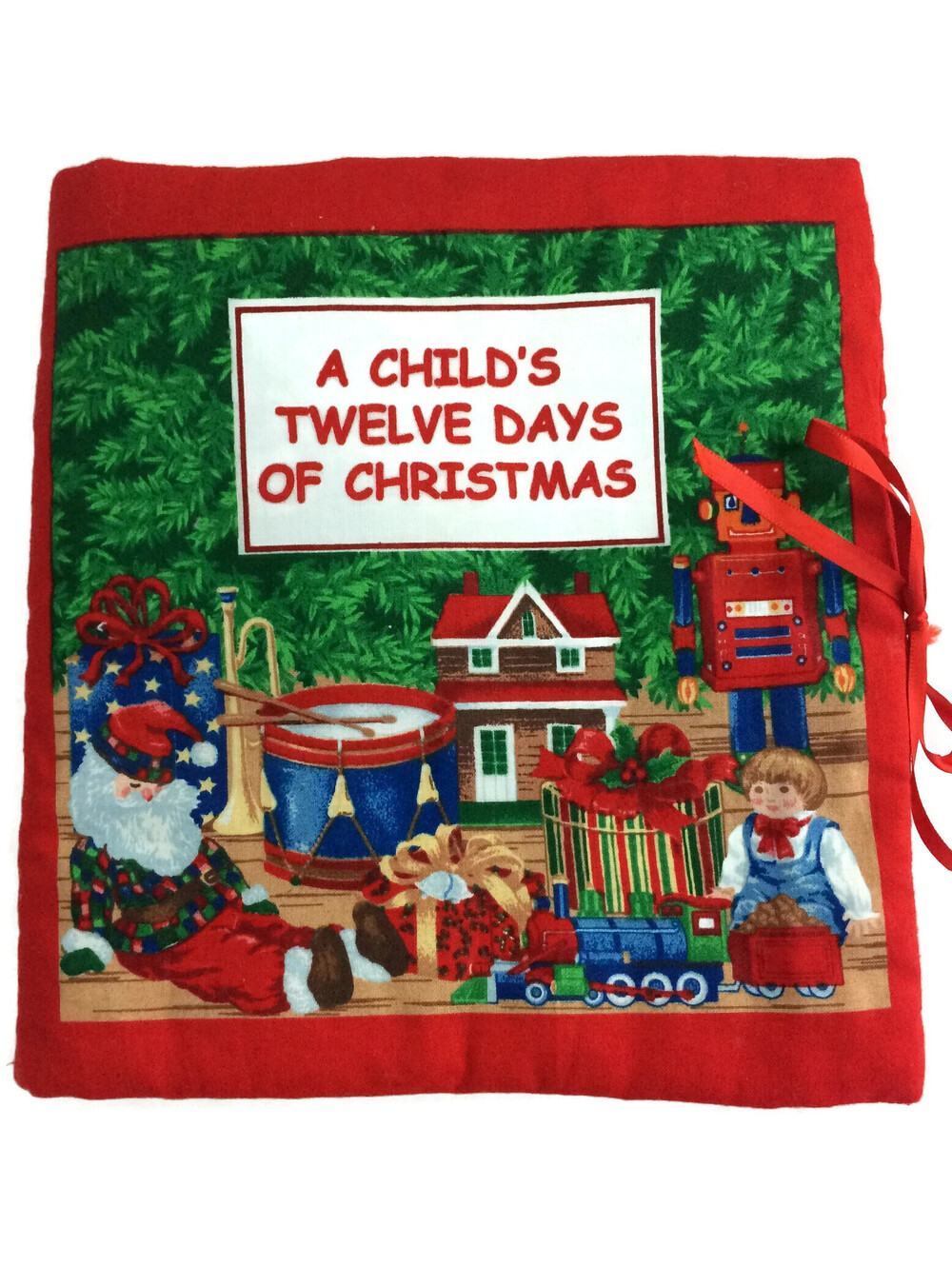 A Childs Twelve Days of Christmas Soft Fabric Cloth Book Finished Baby Book